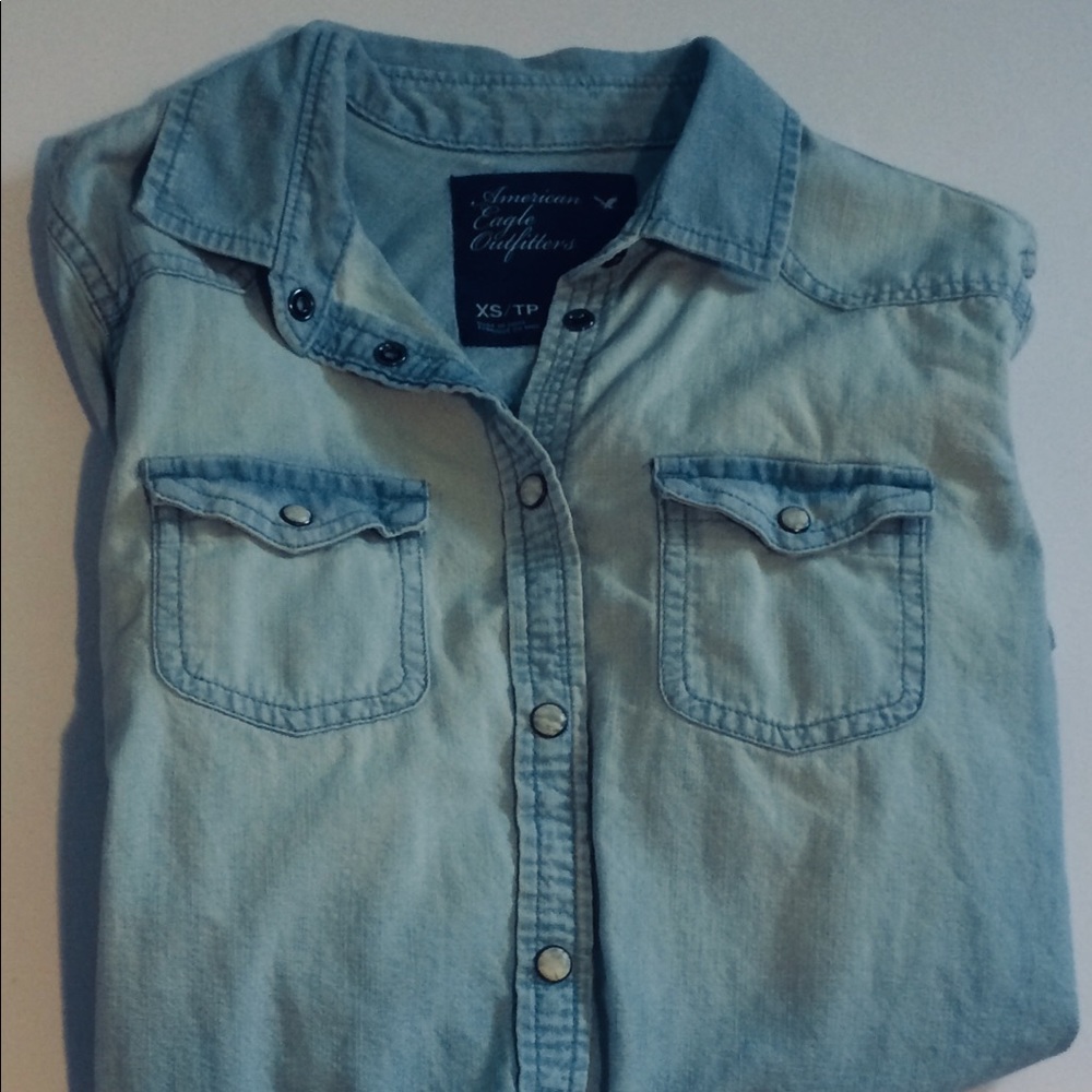 American Eagle Blue Jean Shirt